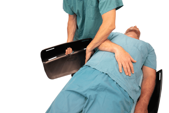 Adducted Arm Scoop being inserted to patient use