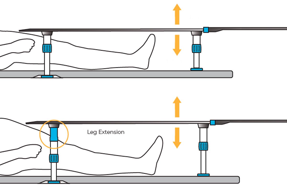 Diagram showing the height adjustable range of the Retrograde IR Platform