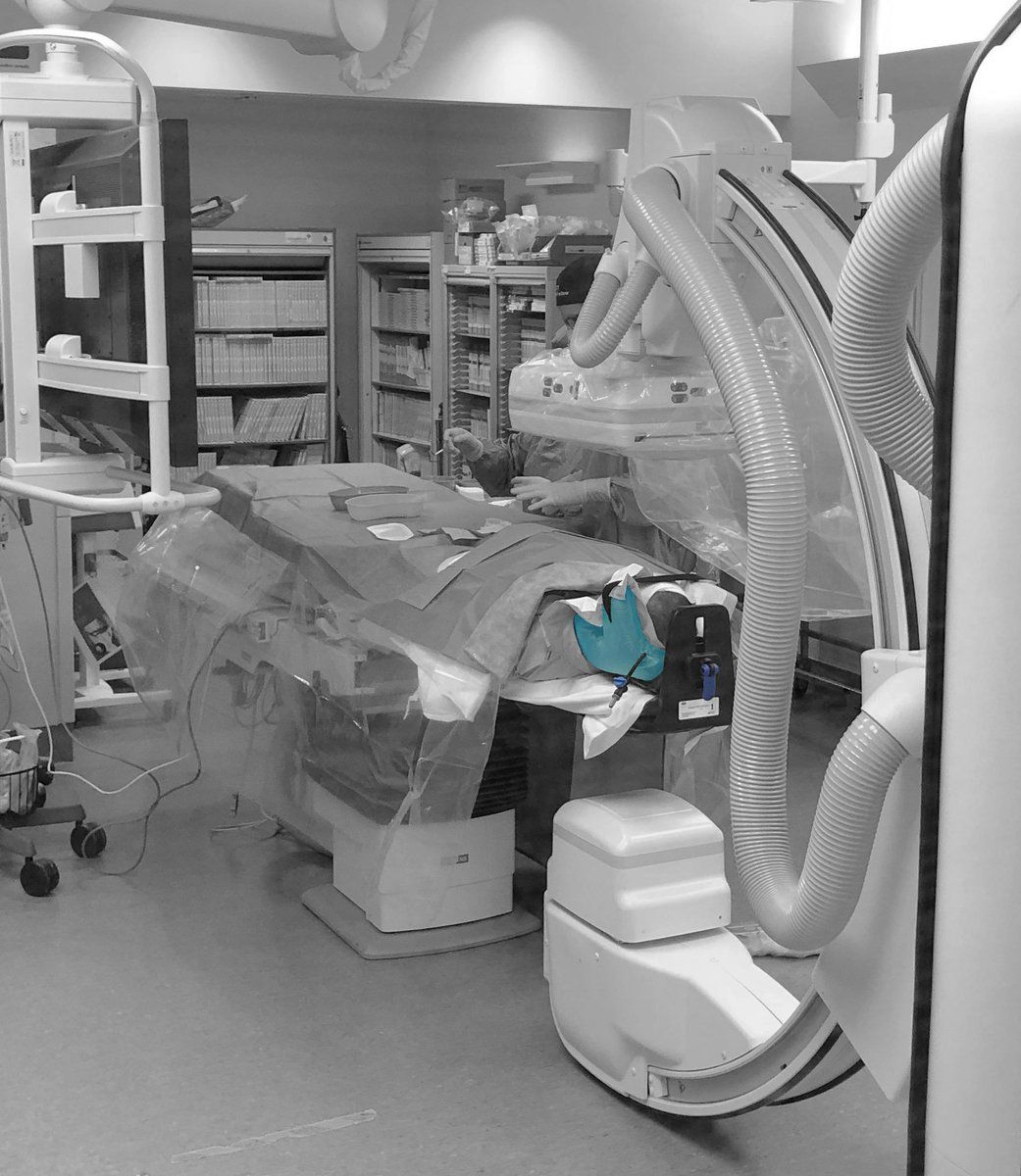 Head Immobiliser in theatre with C-Arm