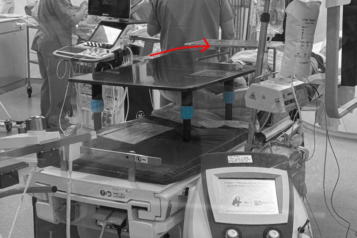 Adept Medical Antegrade IR Platform positioned in situ with a patient