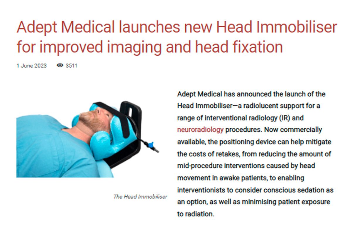 Head Immobiliser on Interventional News and Neuro News